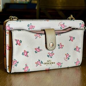 Coach Beige Floral Wristlet